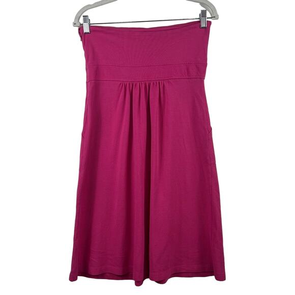 J. Crew Factory New Womens 6 Strapless Dress Barbiecore Pockets Mini Summer - Picture 3 of 8